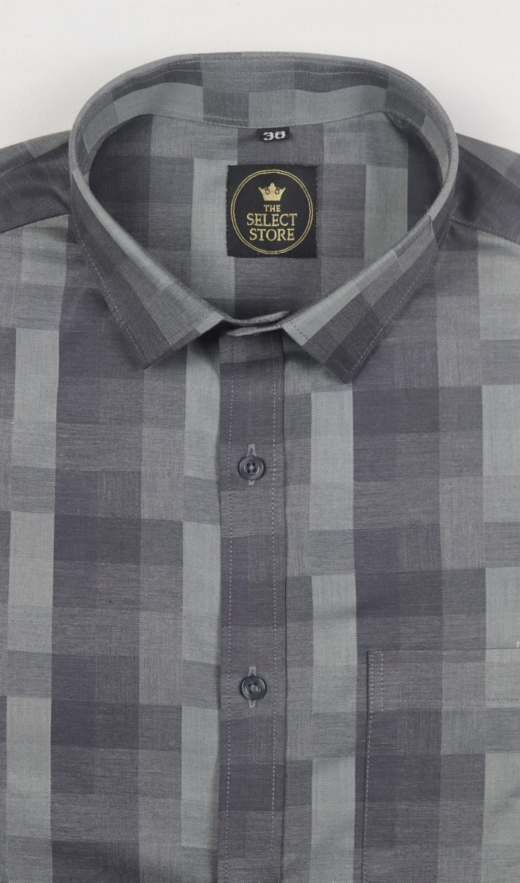 Black and Grey Block Check Shirt