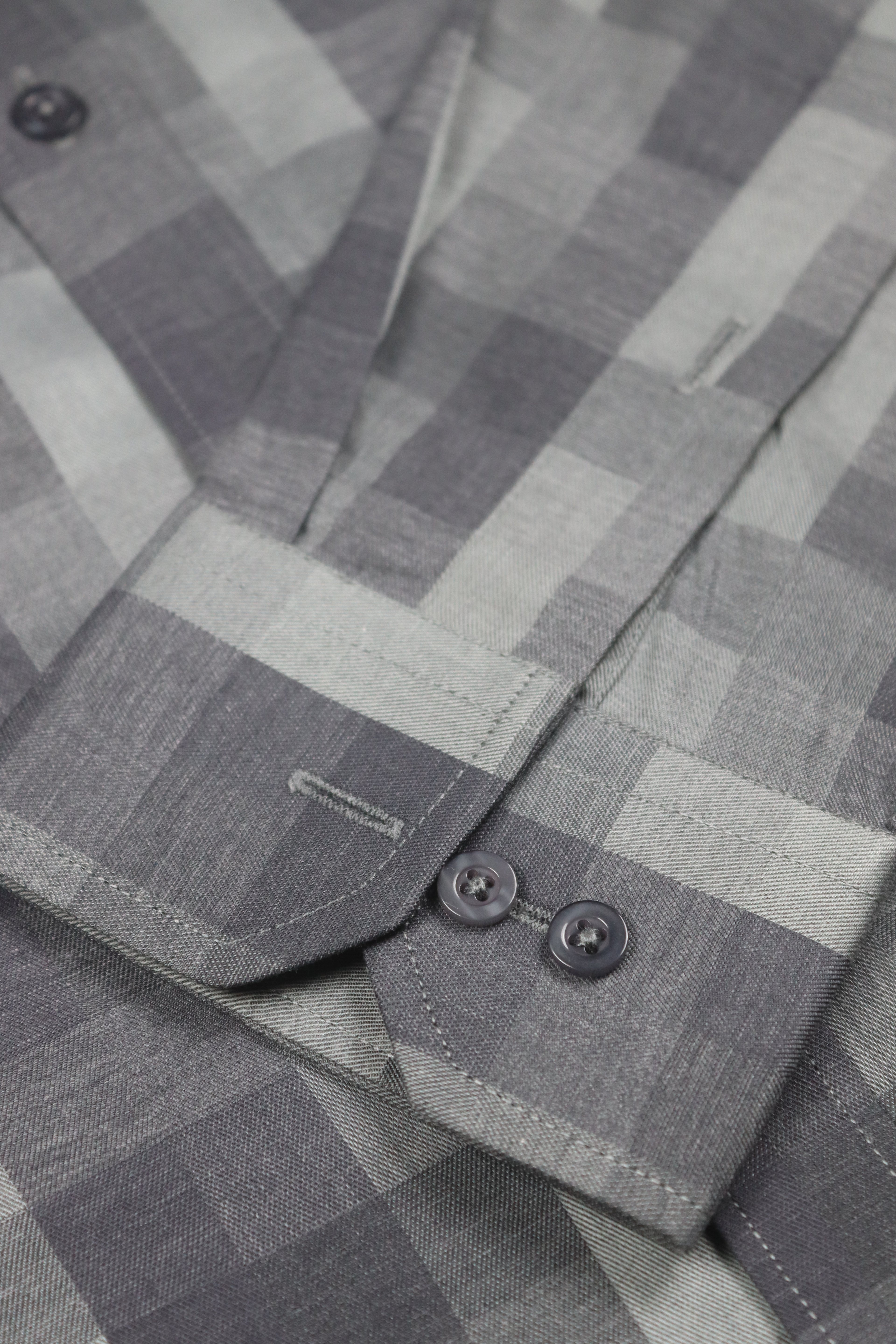 Black and Grey Block Check Shirt