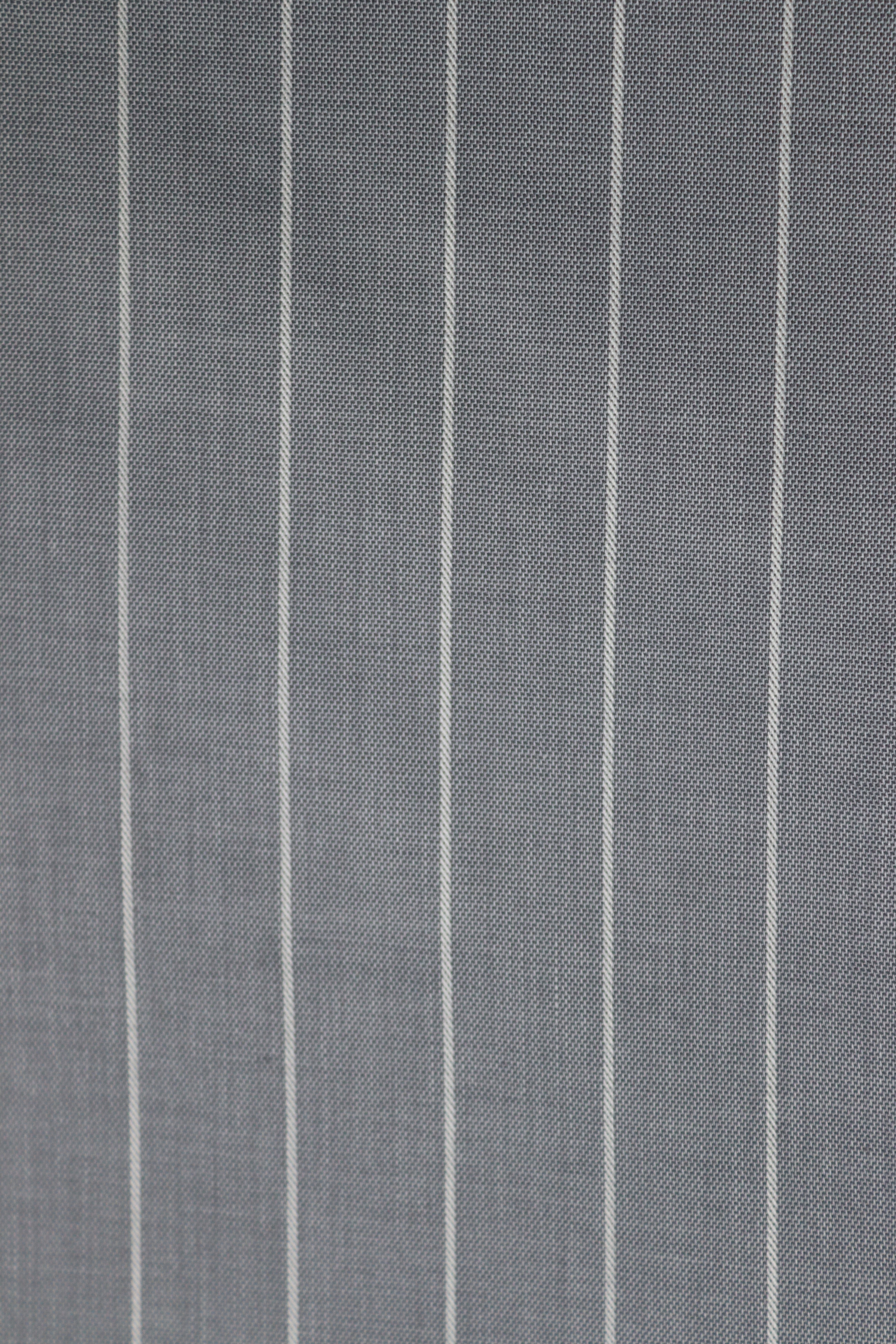 Fine White Strip Grey Shirt