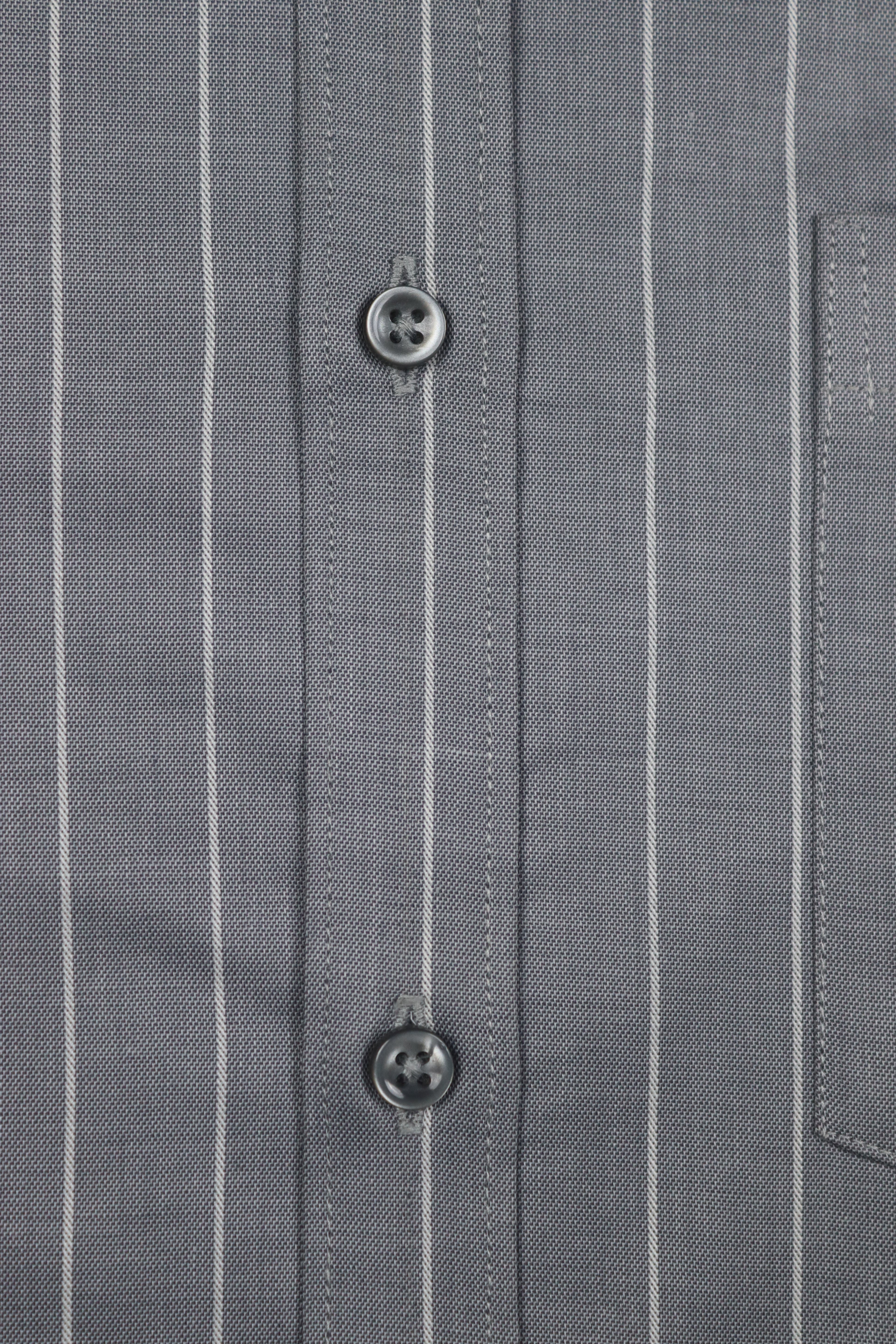 Fine White Strip Grey Shirt