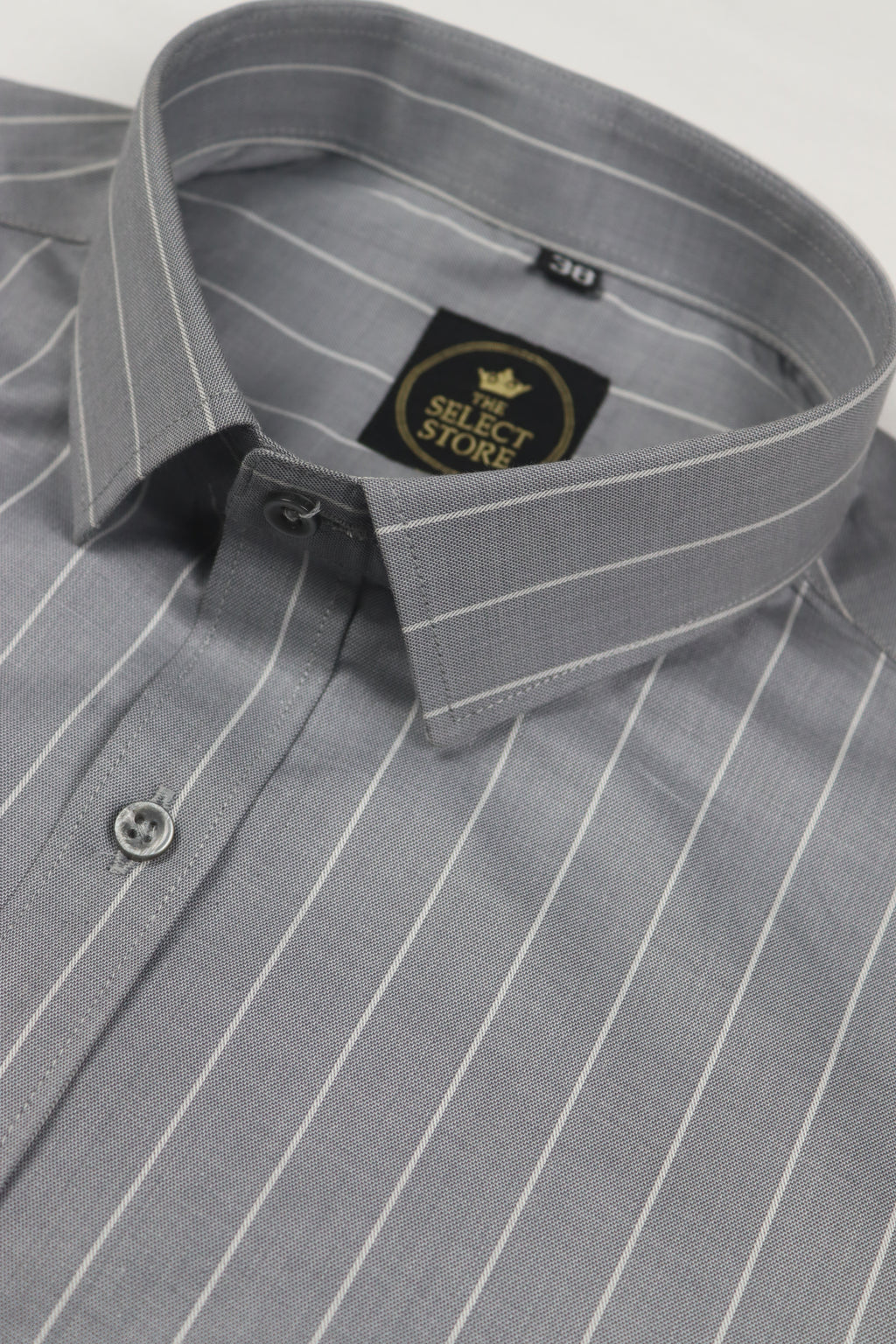 Fine White Strip Grey Shirt