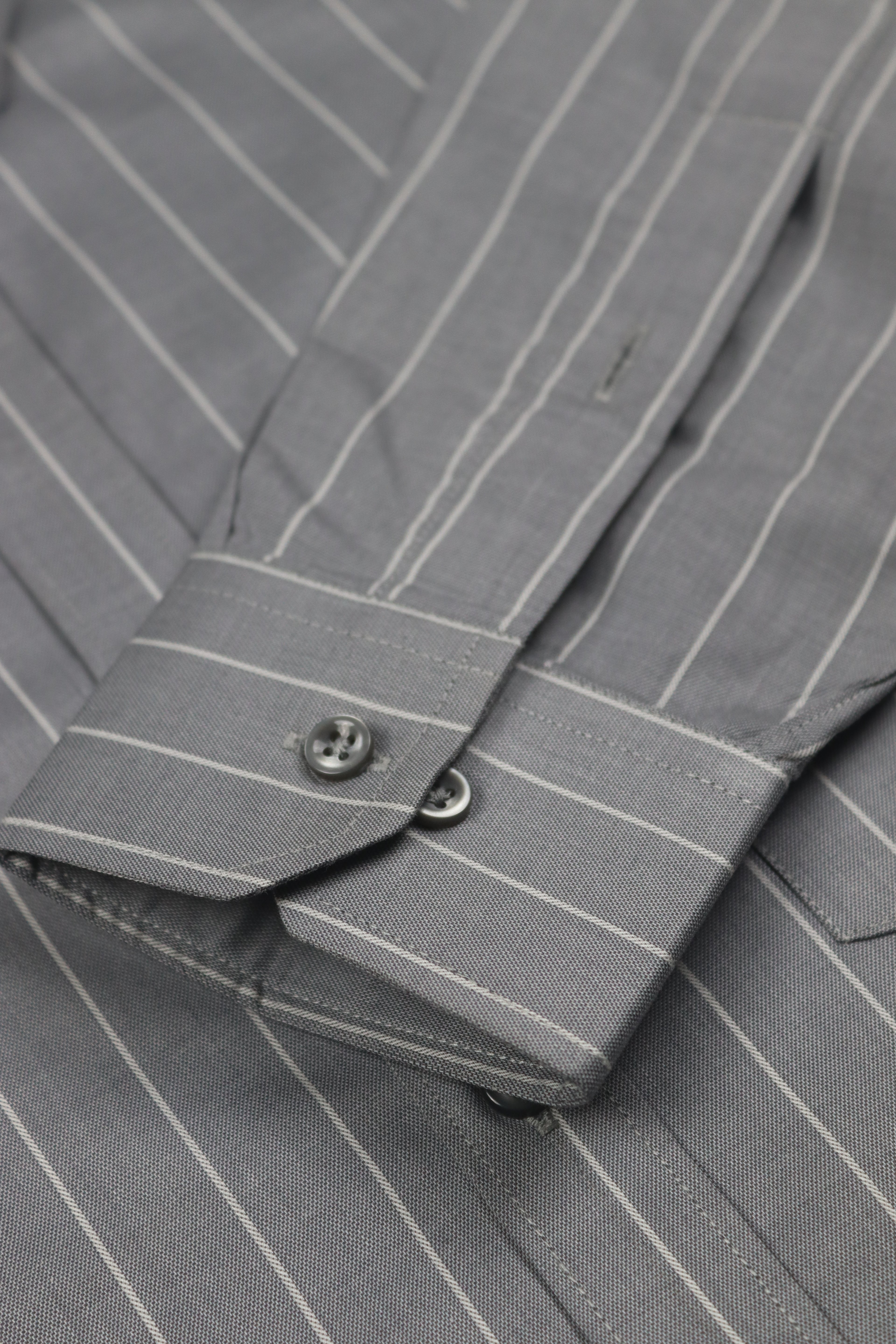 Fine White Strip Grey Shirt