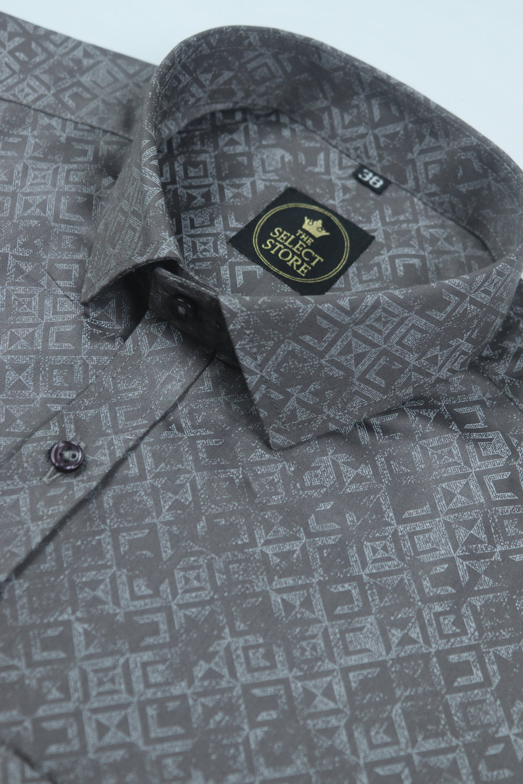 Dark Black Base Mosaic Pattern Shirt
