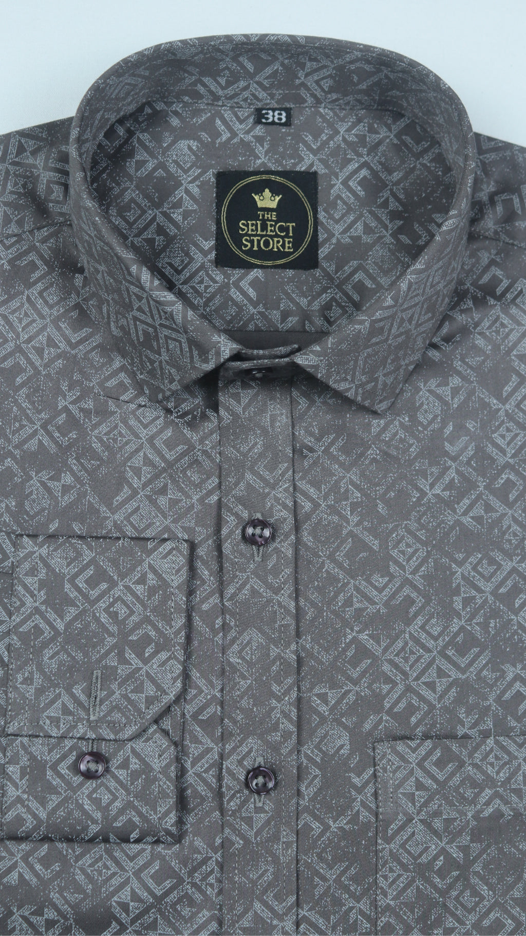 Dark Black Base Mosaic Pattern Shirt