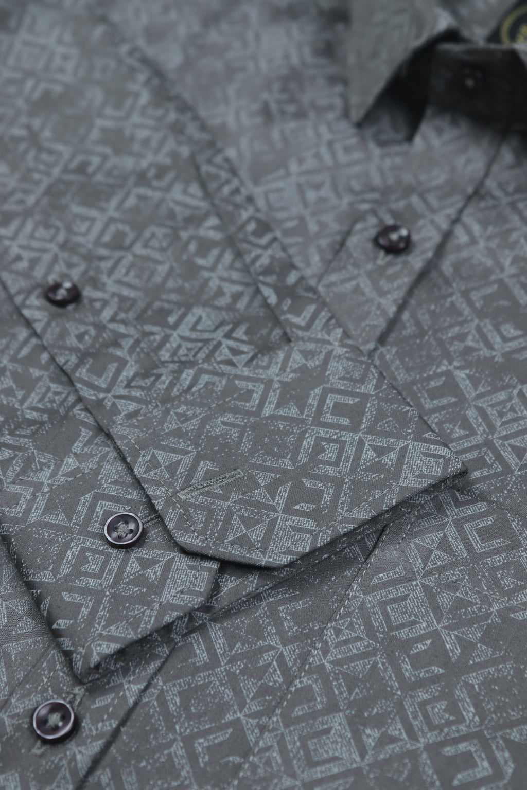 Dark Black Base Mosaic Pattern Shirt