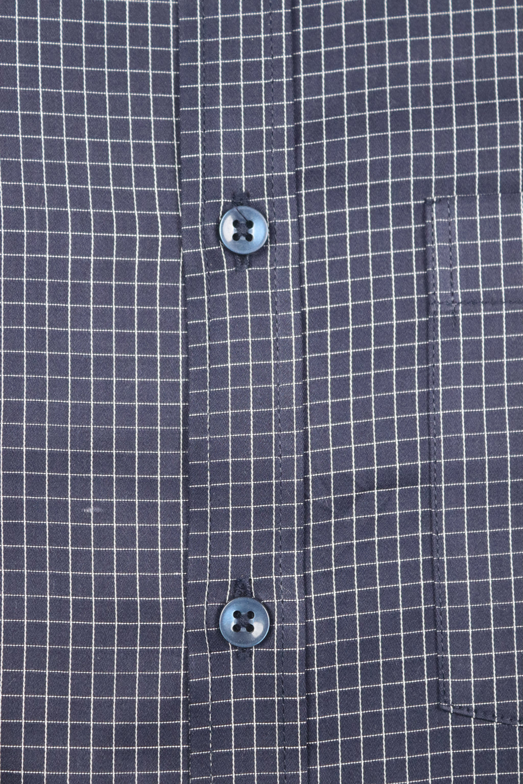 Navy Blue Fine Grid Cotton Shirt