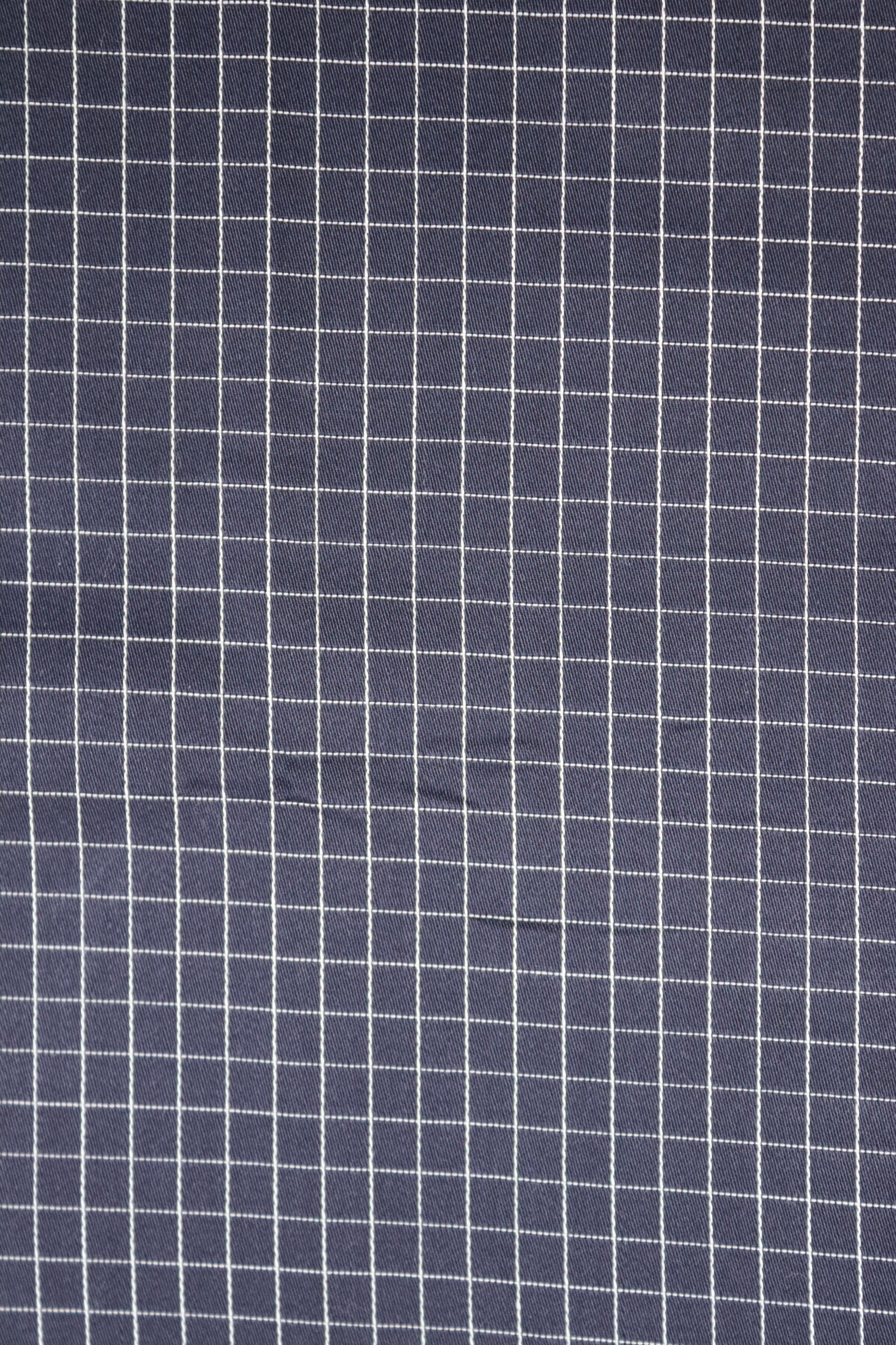 Navy Blue Fine Grid Cotton Shirt