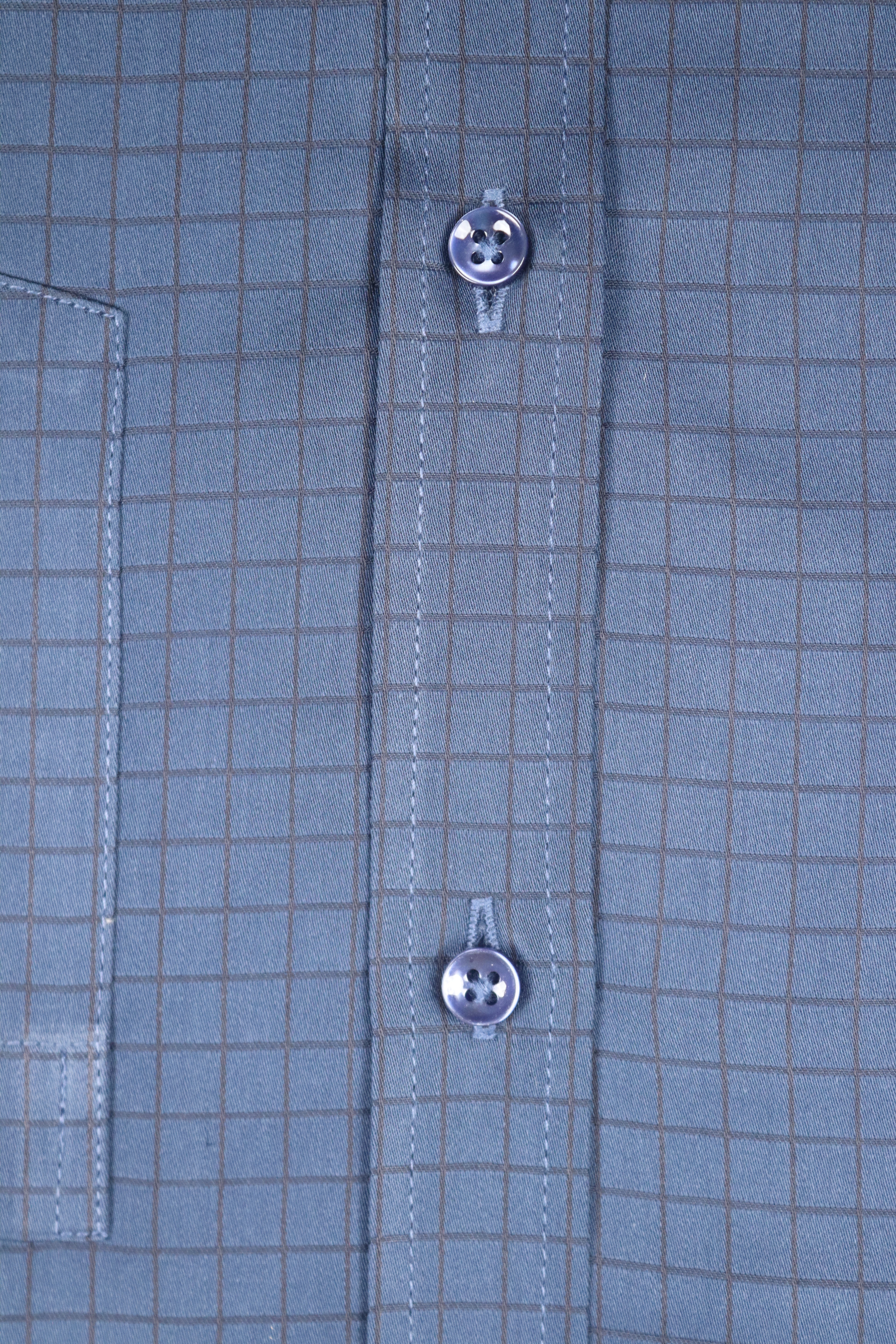 Dark Blue Grid Check Shirt