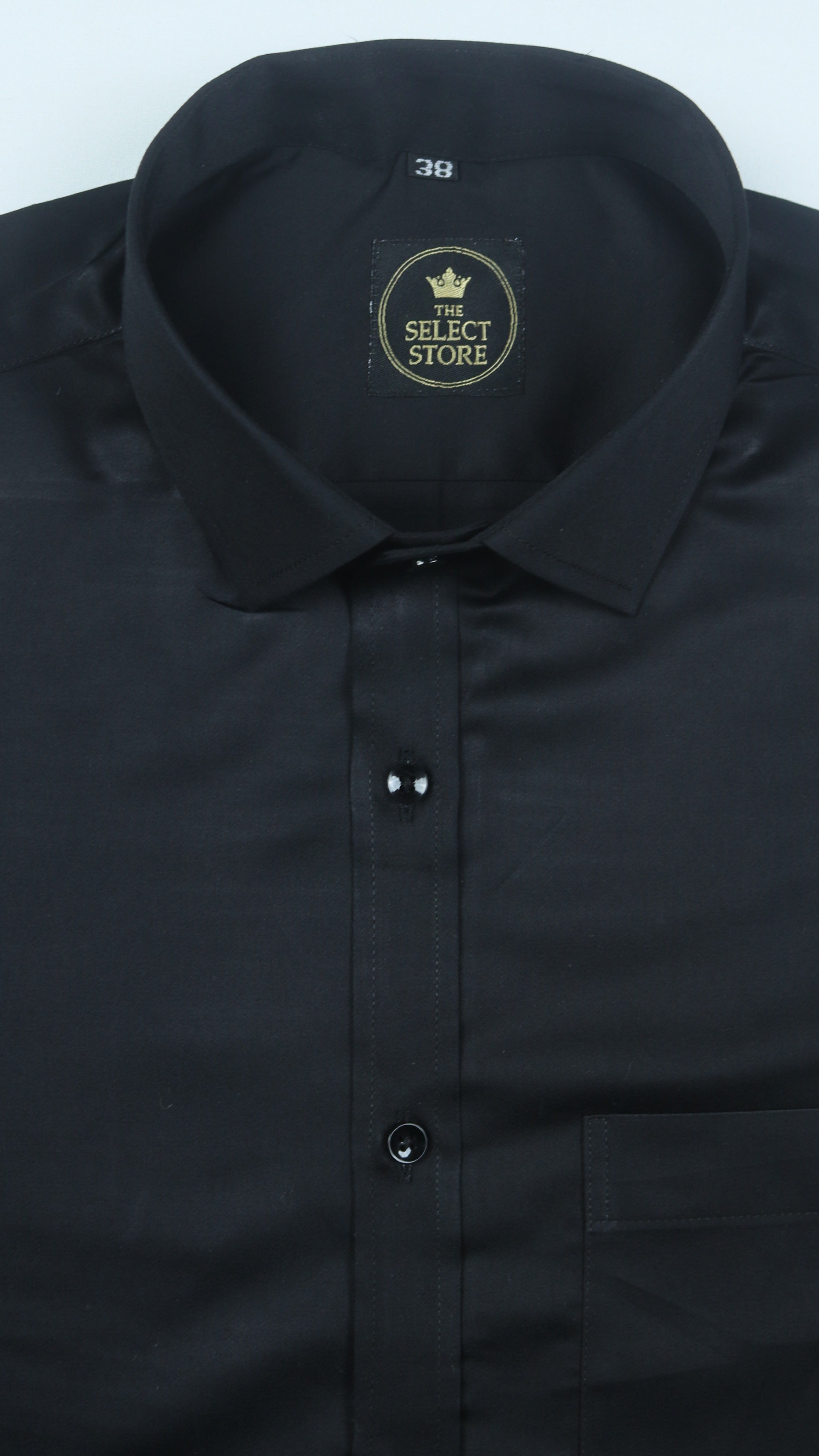Solid Black Formal Shirt